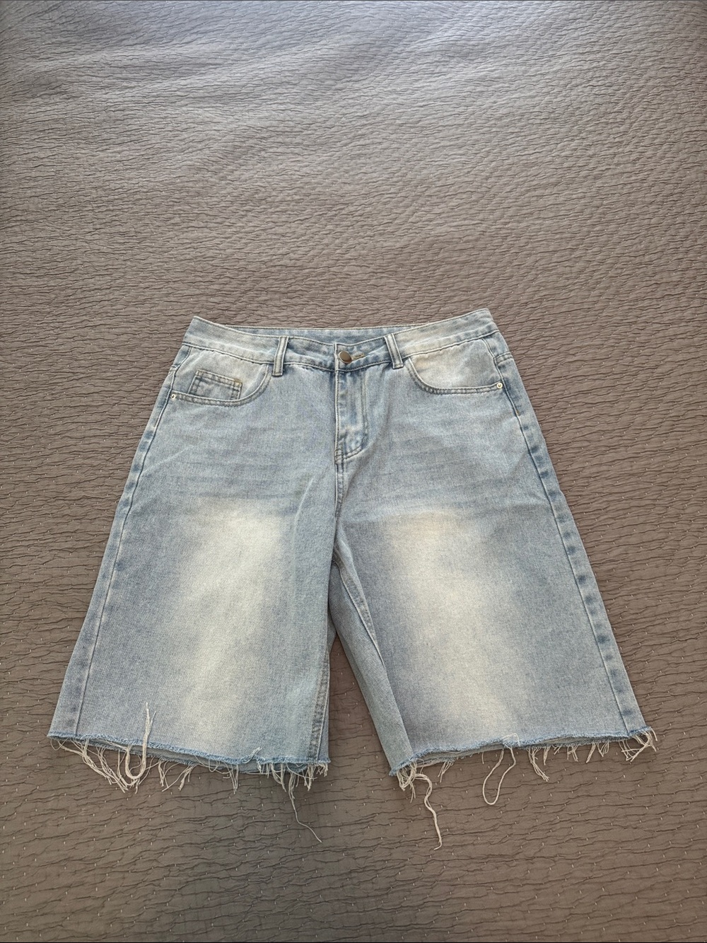 Baggy Raw Hem Jean Shorts